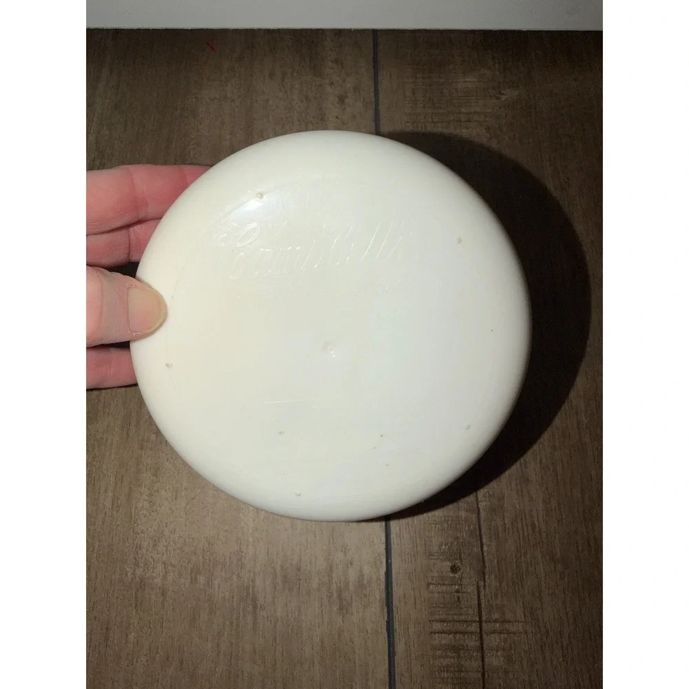 Campbell Soup‎ Can Round Plastic Container Red White Storage Lid vintage